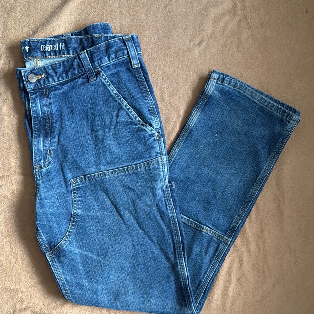 Carhartt Blue Relaxed Fit Jeans with Classic Denim Style